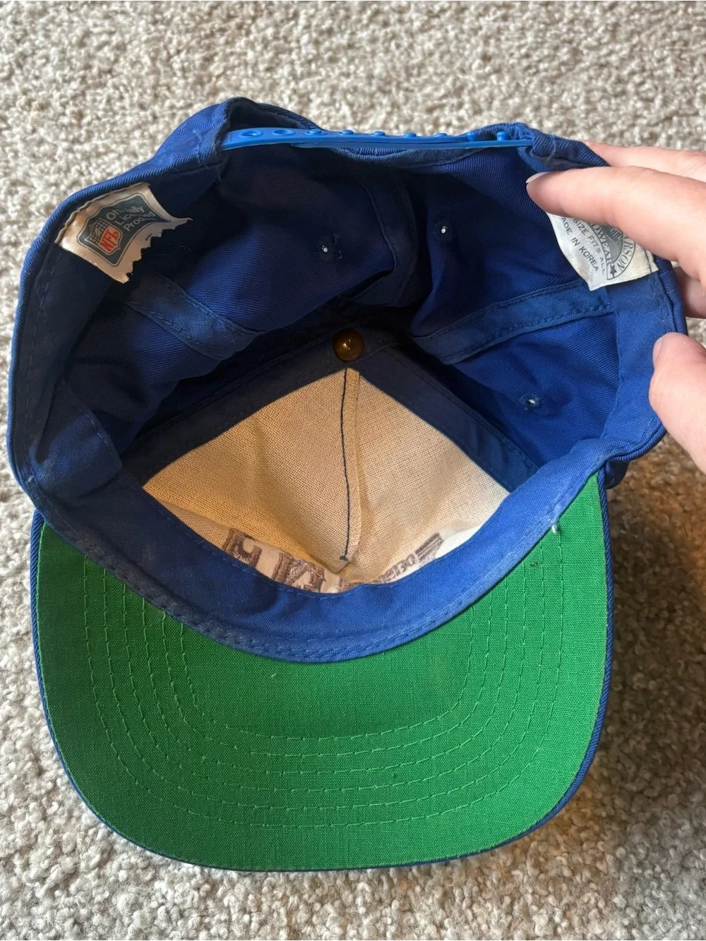 Vintage Detroit Lions SnapBack Hat NFL 90s Blue Football